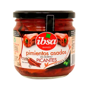 IBSA Pimientos asados picantes en horno frasco de 285 g.
