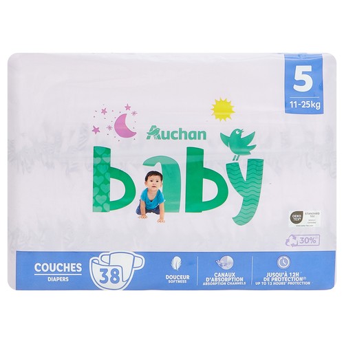PRODUCTO ALCAMPO Baby Pañales talla 5 (11-25 kg) 38 uds.