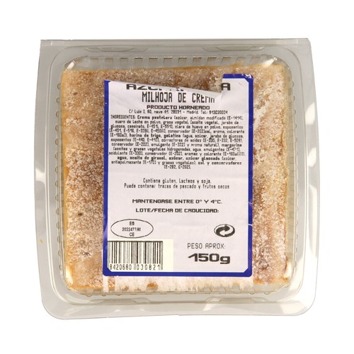 Milhoja rellena de crema 150 g.