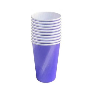 Imagen de 10 vasos de cartón de 50cl, color azul, ACTUEL