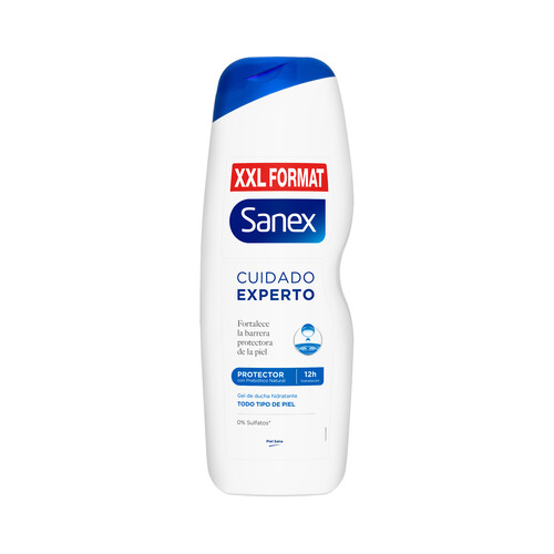 SANEX Cuidado experto Gel hidratante y protector para ducha o baño, para todo tipo de pieles 850 ml.