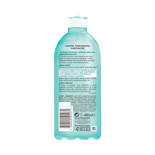 DELIAL Leche after sun , con aloe vera natural y acción hidratante y calmante DELIAL 400 ml.