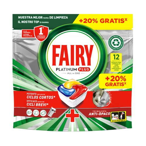 FAIRY Lavavajillas máquina platinum plus 12 186 g.