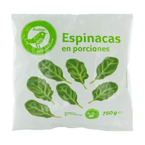 PRODUCTO ECONÓMICO ALCAMPO Espinacas ultracongeladas en porciones PRODUCTO ECONÓMICO ALCAMPO 750 g.
