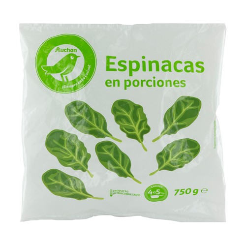 PRODUCTO ECONÓMICO ALCAMPO Espinacas ultracongeladas en porciones PRODUCTO ECONÓMICO ALCAMPO 750 g.