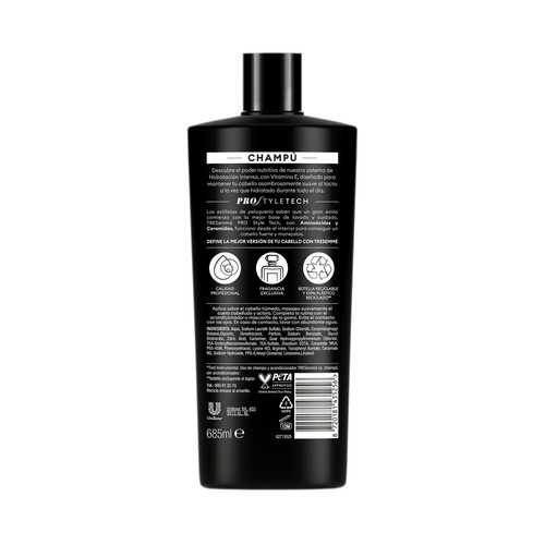 TRESEMMÉ Intensa hidratación Champú con vitamina E y ceramidas, para cabellos secos o dañados 685 ml.