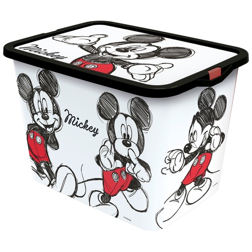 Caja de ordenación con tapa y diseño Mickey Mouse, 23 litros, DISNEY.