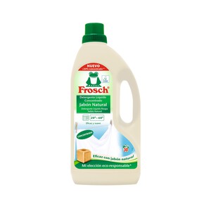 FROGGY Detergente líquido concentrado ecológico, jabón natural eficaz y suave FROGGY 1,5 litros 30 lav