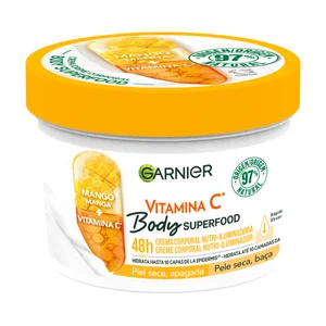 GARNIER Loción corporal nutri-iluminadora con mango y vitamina C, para pieles secas GARNIER Superfood 400 ml.