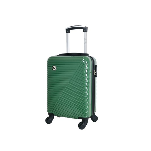 Maleta de cabina tipo trolley 33x45x19 cm, 4 ruedas, color verde, AIRPORT ALCAMPO.