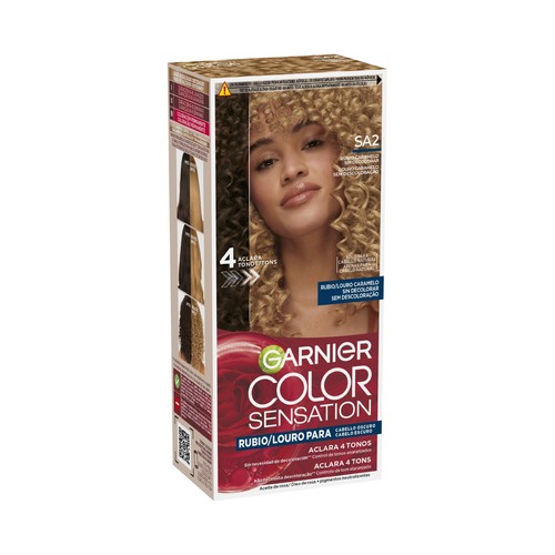 GARNIER Color sensation tono SA2 rubio Tinte sin decoloración para cabello castaño oscuro.