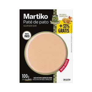 Imagen de MARTIKO Pate de pato superior (100% pato) con cebolla caramelizada 100 g.