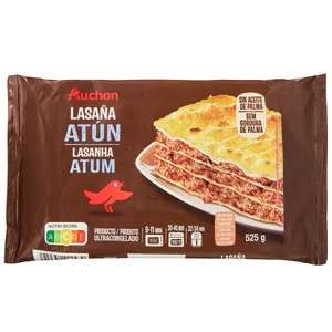 AUCHAN Lasaña ultracongelada de atún 525 g. Producto Alcampo