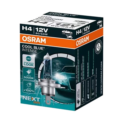 1 lamp h4  12v luz ext bl 5000 k  cool blue intense. OSRAM