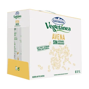 CENTRAL LECHERA ASTURIANA Bebida de avena sin azúcares añadidos Vegetánea 6 x 1 l.