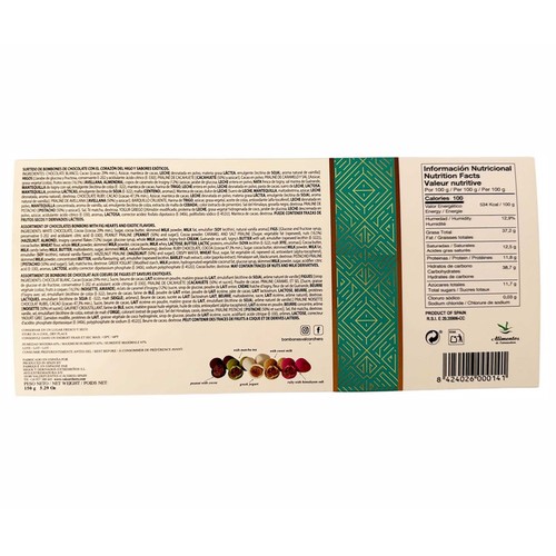 VALCORCHERO Bombones surtidos sabores exóticos karykas 150 g.