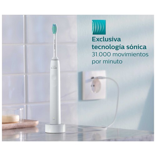 Cepillo de dientes eléctrico PHILIPS Sonicare Serie 2100 HX3212/42, 1 modo limpieza, temporizador, incluye 1 cabezal.