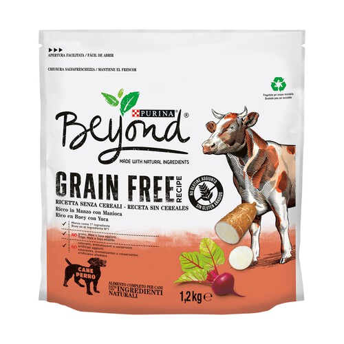 Comida para perros seca de buey BEYOND GRAIN FREE 1,2 kg.