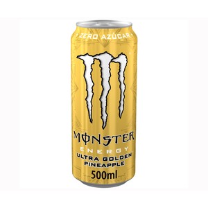 MONSTER Energy Ultra golden pineapple Bebida energética sin azúcar y con sabor a piña lata 500 ml.