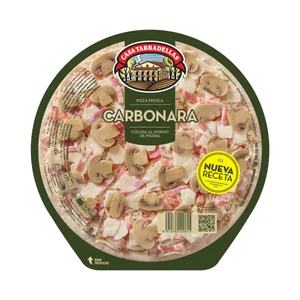 CASA TARRADELLAS Pizza fresca carbonara cocida al horno de piedra CASA TARRADELLAS 400 g.