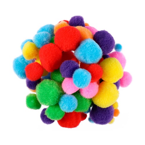 100 pompones para personalizar, colores surtidos clásicos, ALCAMPO.