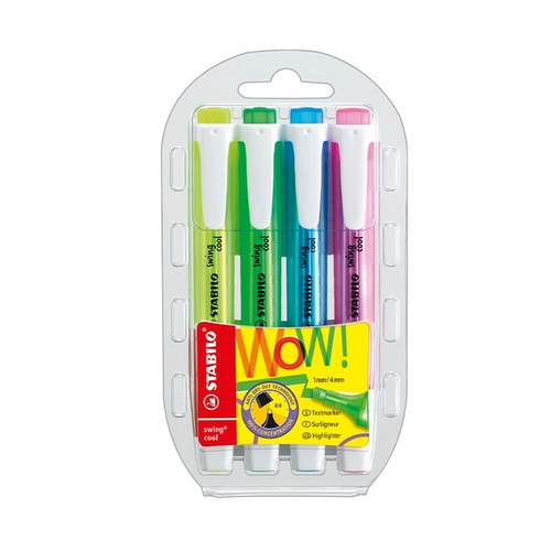 Stabilo swing cool estuche de 4 rotuladores, STABILO.