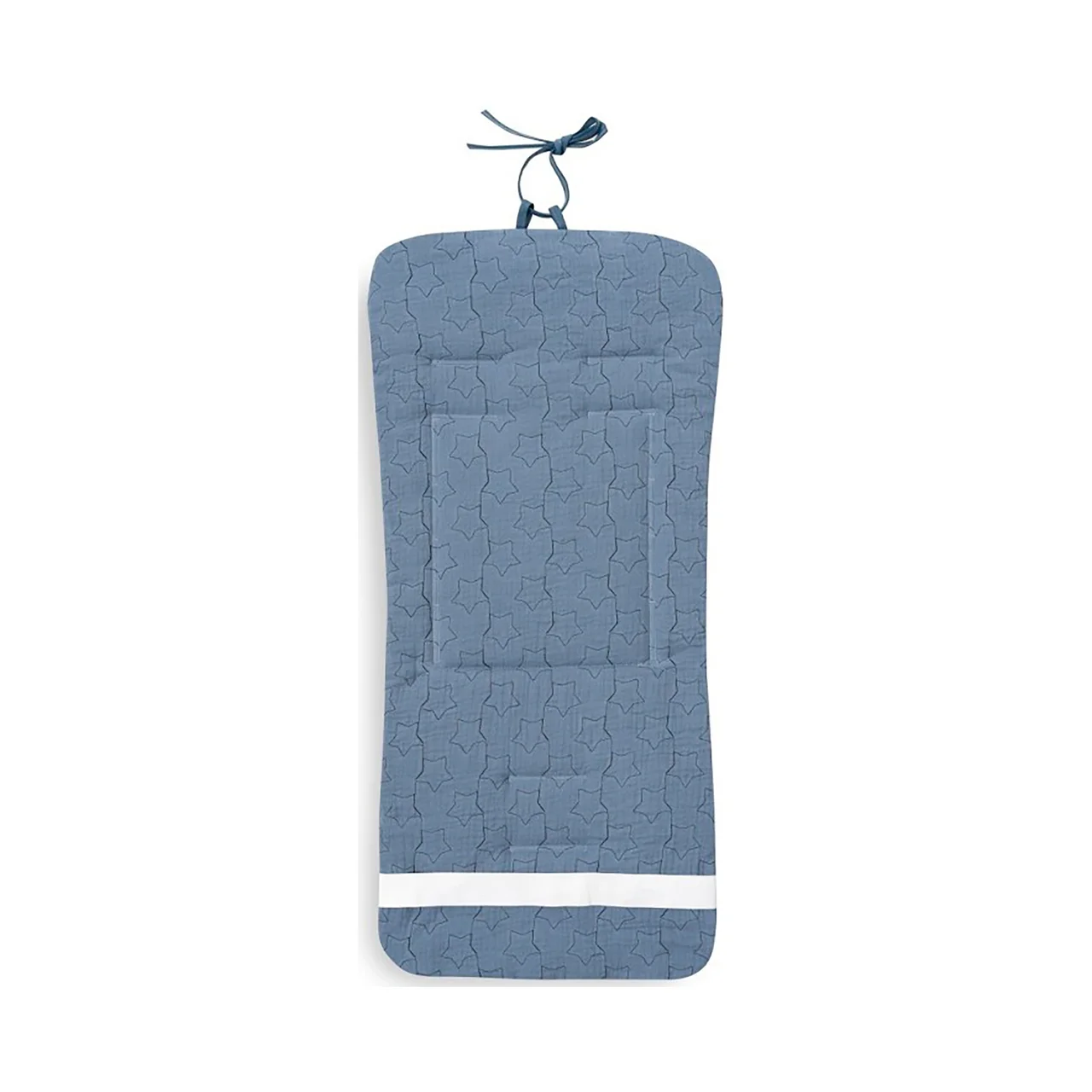 Colchoneta para silla de paseo, reversible de muselina puntos + estrellas