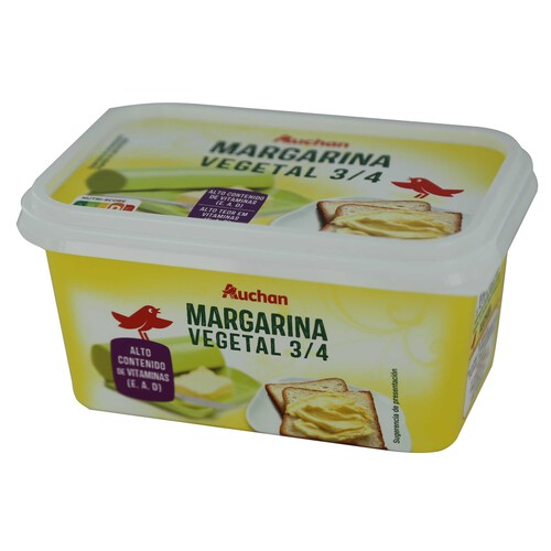 AUCHAN Tarrina de margarina vegetal 3/4 500 g. Producto Alcampo