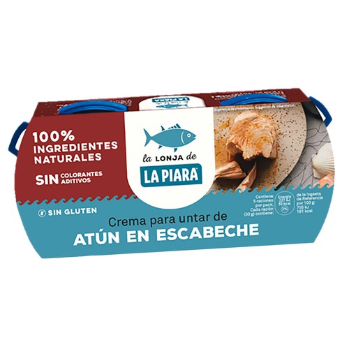 LA PIARA Paté de atún en escabeche Sólo Natural 2 ud 75 g.