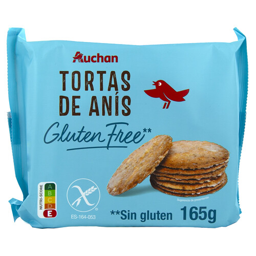 PRODUCTO ALCAMPO Tortas de anís, elaboradas sin gluten 165 g.