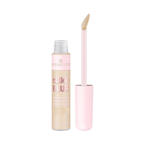 ESSENCE Silky blur tono 130 claro rosa neutro Corrector de cobertura completa, acabado mate sedoso.