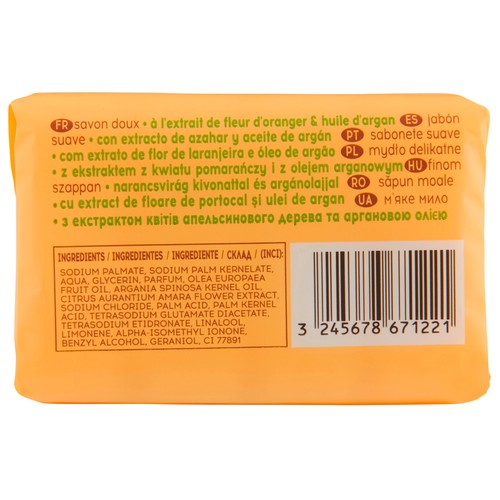 COSMIA Pastilla de jabón de tocador extractos de flor de naranjo y de aceite de argán 4 x 90 g.