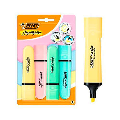 4 marcadores pastel BIC.