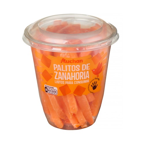 AUCHAN Palitos de zanahoria listos para consumir 165 g.