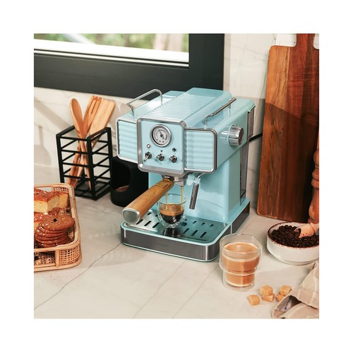 Cafetera espresso CECOTEC Express Power Espresso 20 Tradizionale Light Blue, 20bar, vaporizador, manómetro.