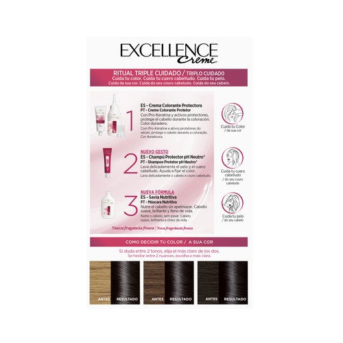 L´ORÉAL PARIS Excellence creme Tinte de pelo permanente tono 1 Negro.