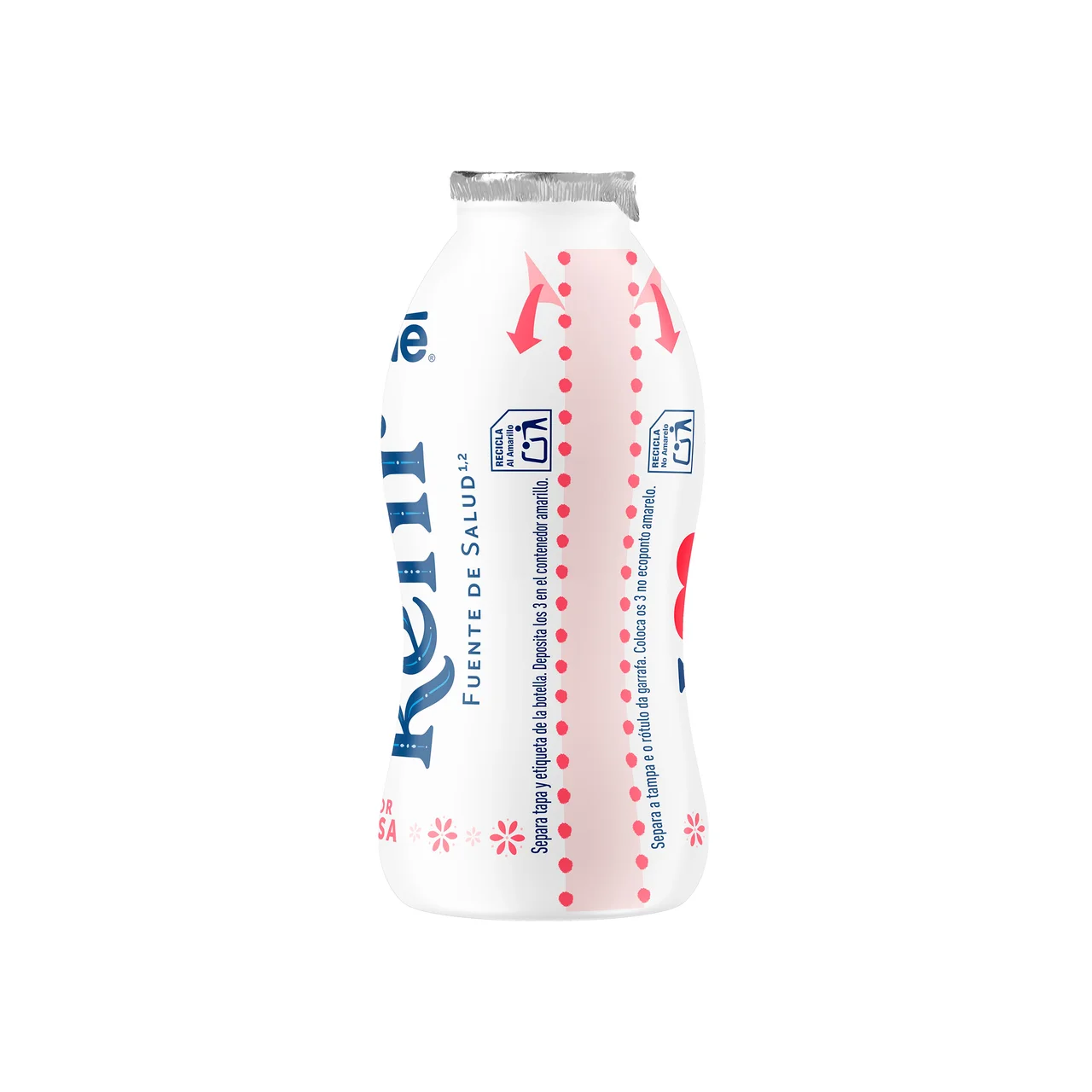 Kefir líquido sabor a fresa, elaborado con fermentos lácteos y levaduras 6 x 100 g.
