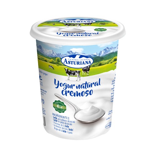 Yogur natural cremoso elaborado con ingredientes 100% naturales CENTRAL LECHERA ASTURIANA 400 g.