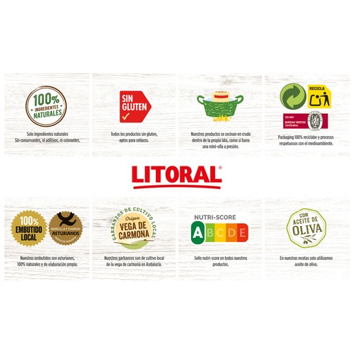 LITORAL Garbanzos con espinacas lata 425 g.