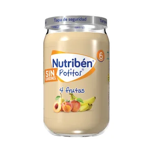 NUTRIBÉN Potitos® de fruta (manzana, plátano melocotón y piña) a partir de 6 meses 235 g.