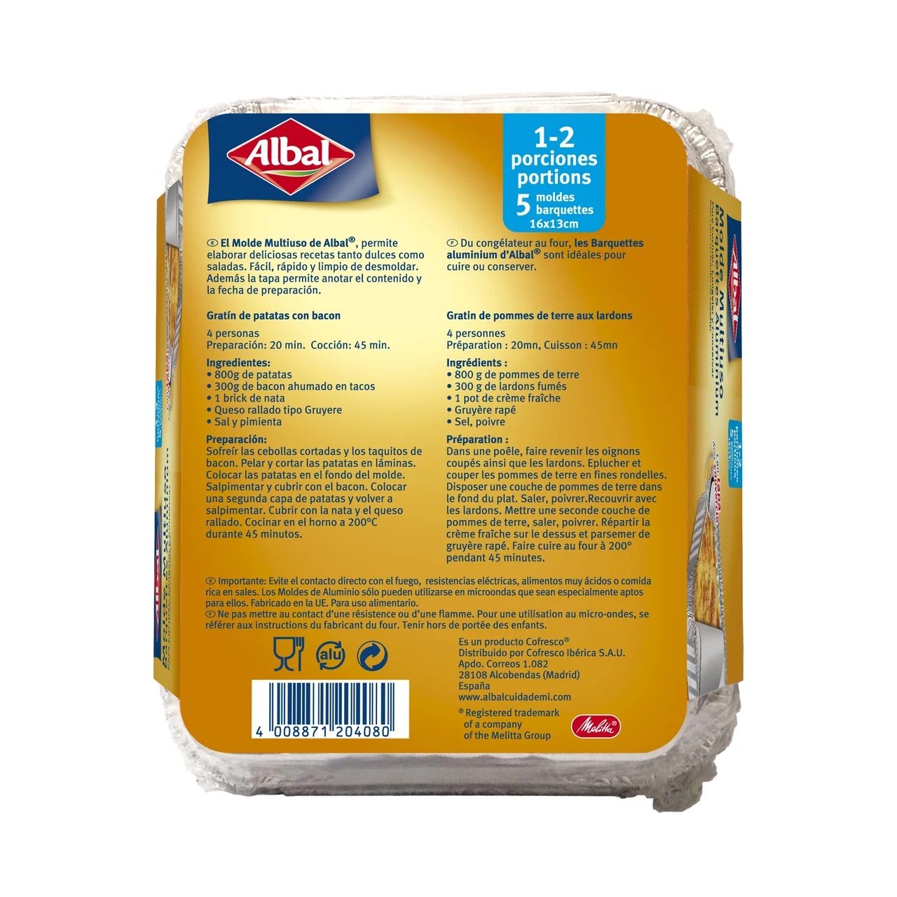 ALBAL Moldes de aluminio igloo 1/2 litro ALBAL 5 uds.