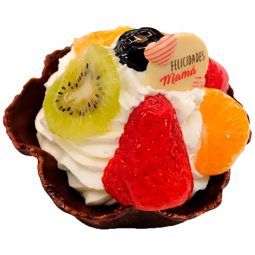 Tulipa de chocolate con nata y frutas Día de la Madre 170 g.
