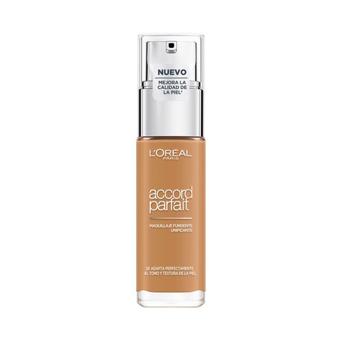 L'ORÉAL PARIS  Accord Perfect Tono 6.5 Caramel Base maquillaje con textura fundente y sin efecto máscara.