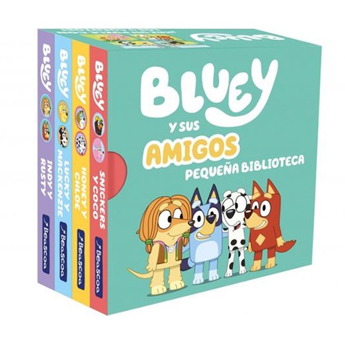 BLUEY. Libro juguete - Bluey y sus amigos. Pequeña biblioteca (edición en español). Editorial Beascoa.