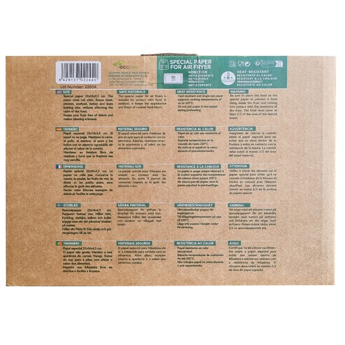 FAMI Papel especial freidoras aire 22x14x4,5 Ecofami 50 un.