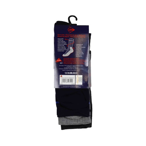 Lote de 3 pares de calcetines deportivos para hombre DUNLOP, talla 43/46.