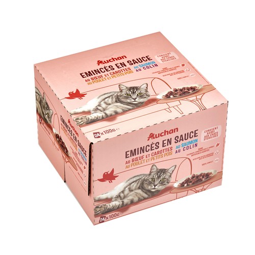 PRODUCTO ALCAMPO Alimento gatos húmedo, bolsas de carne y pescado en salsa 24 uds. x 100 g