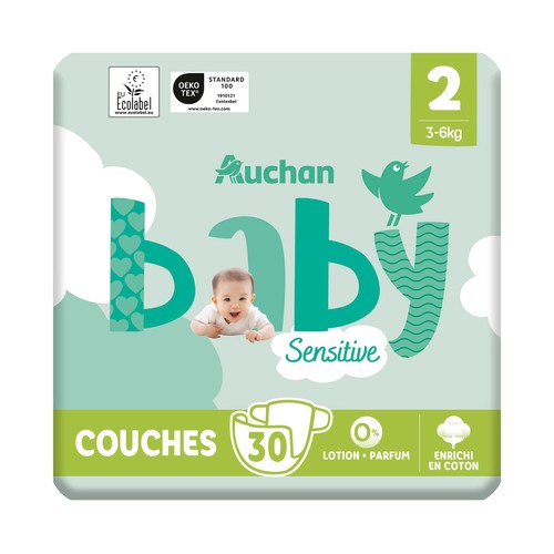 PRODUCTO ALCAMPO Baby sensitive Pañales talla 2 (3-6 kg) 30 uds.