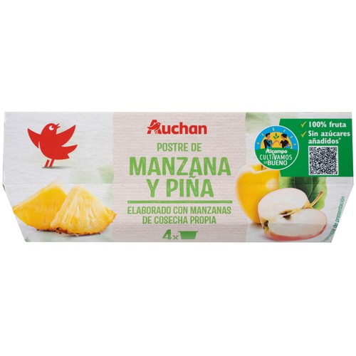 ALCAMPO CULTIVAMOS LO BUENO Compota de manzana y piña pack 4 uds. x 100 g.
