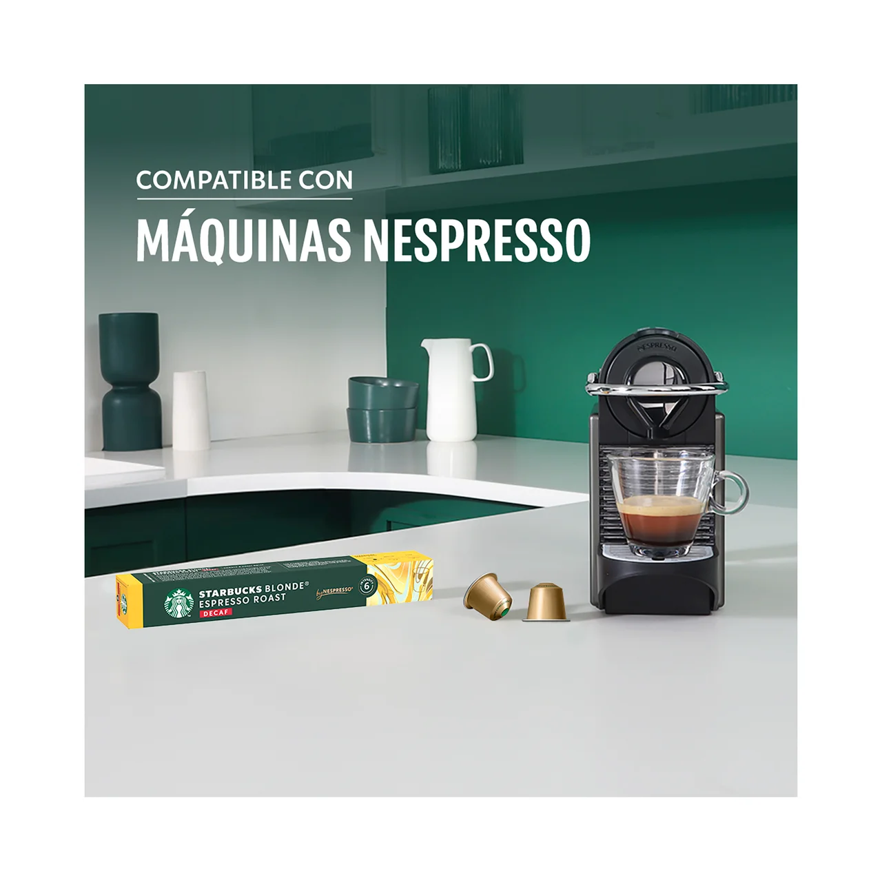 Café en cápsulas blonde descafeinado nespresso 10 uds 55 g.